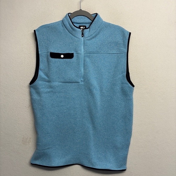 Men's Footjoy Sweater Fleece Vest 1/4 Zip Blue M Men's - Picture 1 of 6